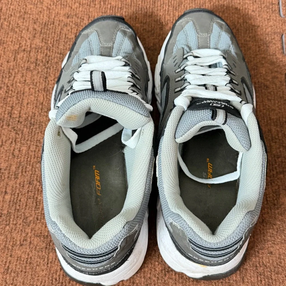 Skechers Sport Energy After Burn Mens‎ 11.5 Charcoal Black Sneaker 51286 CCBK B+